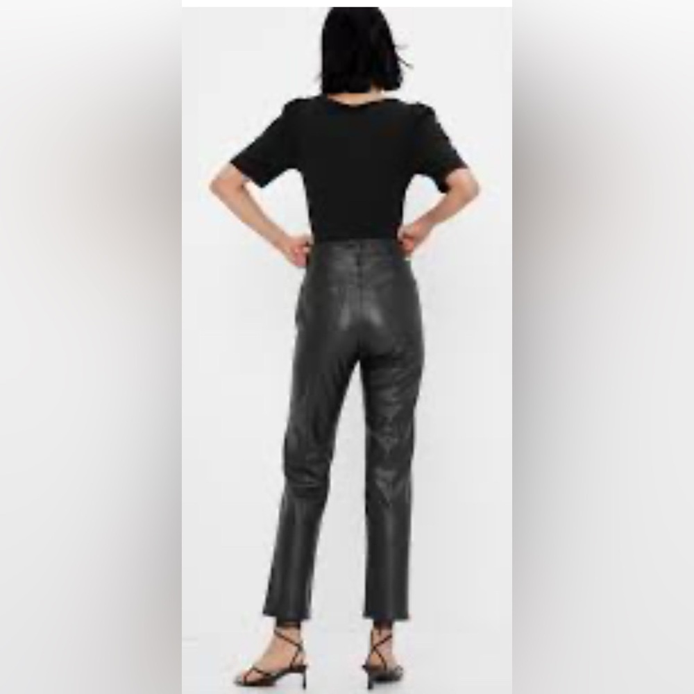 NWOT GAP Cheeky Straight Sky High Leather Pants - Picture 3 of 10